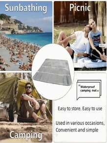 1 Camping Mat, Tent Mat, Waterproof Aluminum Folding Picnic Beach Mat, Picnic Mat Moisture-Proof Outdoor Picnic Mat Waterproof Portable Camping Tent Mat