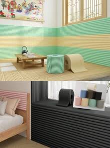 1 Piece Home Decor, 3D Wall Panels, Collision-Proof Soft Padded Wall Sticker, Tatami Soft Pack Headboard Wall Protector Cushion, Windowsill, Odorless, Cool, Heat-Insulating, Peel-And-Stick, Strong Adhesive, Easy To Use