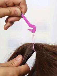 6 件套美发工具套装 - 梳理刷、鼠尾梳、边缘刷和发圈工具，适用于编织、分区和 DIY 发型 - 彩色 - 查看 5