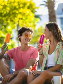 12pcs-Ice Cream Holder,The Ice Cream And Popsicle Stand Is Dust-Proof, Leak-Proof, Stain-Proof And Sticky To Hands. It Is Suitable For Summer, Seaside Parties And Pool Parties - Multicolor - View 3