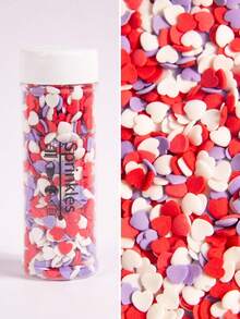 鲜艳多彩的蛋糕洒心形、圆形、烘焙装饰品，用于婚礼甜点、冰淇淋、棒棒糖、甜甜圈、饼干和糕点装饰用品