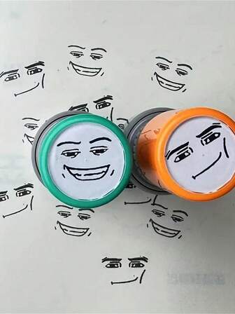 Randomly Colored Expression Stamp Shell - Cute And Fun Black Ink Stamp - Amusing Expression Stamp - Suitable For Everyday Office Use, Label And Indicator Stamp