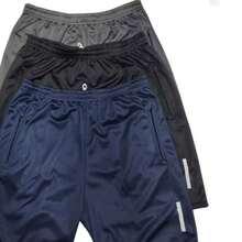 Kit 3 Bermuda Shorts For Men, Plain Dry Fit, Gym Shorts, Casual Flannel Beach Shorts, Quick Drying, Zipper (Black, Navy Blue And Gray) - Nhiều màu - Xem 2