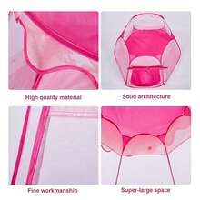 1pc Blue/Pink Hexagon Children'S Tent Game House With Fence Indoor/Outdoor Princess Tent & Ocean Ball Pool, Foldable (No Ball)Tent Baby,Fairy Tale Castle,Girls Boys Game Tent,Baby Toy,Baby Stuff,Baby Needs,Summer Outdoor Toys For Kids Tent,Children's Birthday Gift,Kids Toys