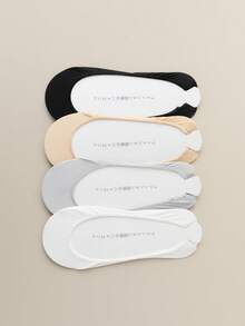 1/4 Pair Invisible Socks, Suitable For High Heels, Ultra-Thin No Show Socks For Spring/Summer With Anti-Slip Design For Women - Multicolor - View 11