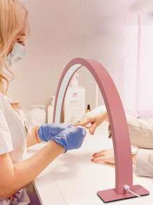 1PC 14inch/20inch White/Pink Acrylic Nail Fill Light, Half Round Nail And Beauty Fill Light Table Lamp, LED Lighting Table Lamp, USB Power Supply, Suitable For Commercial Nail Lighting, Beauty Fill Light