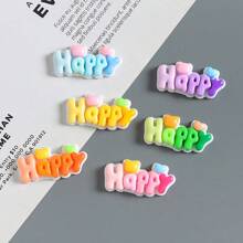 6pcs Cartoon Ombre Gradient Letter "HAPPY" Refrigerator Magnet Stickers, Decorative Adhesive Memo For Birthday Party, Wedding, Holiday, Office, Kitchen, Appliances