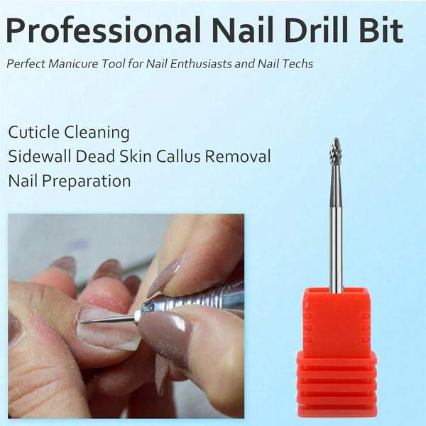 1pc Tungsten Steel Nail File Bit, Professional For Cuticle & Dead Skin Removal, Nail Care Tool