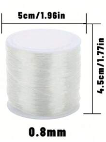 3 rouleaux de fil de pêche transparent élastique rond et de perles de cristal colorées, polyvalent pour la confection de bijoux, le filage de perles (longueur de 50 m)