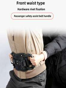 Motorcycle Rear Seat Grab Handle, Adjustable Waist Belt Handle For Yacht, Speedboat Passenger, ATV, Snowmobile Waist Support, Riding Rear Seat Grab Rope - Black - View 1