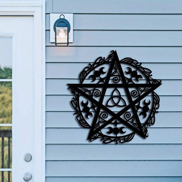 Decorate The Room With A Modern Iron Five-Pointed Star Triple Moon Mural, Star-Shaped Metal Wall Decoration, Suitable For Both Home And Office. Hang A Sculpture In The Living Room, A Unique Gift For Check-In
