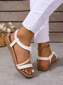 Sandalias planas bohemias nuevas para 2025, estilo retro romano para vacaciones de verano en la playa