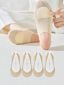 1/4 Pair Invisible Socks, Suitable For High Heels, Ultra-Thin No Show Socks For Spring/Summer With Anti-Slip Design For Women - Multicolor - View 18