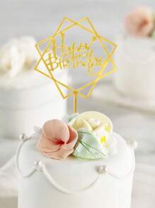 6pcs Happy Birthday Cake Decoration Set, Acrylic Cake Decoration, Sparkling Happy Birthday Cake Decoration, DIY Cake Decoration, Cake Tools, Birthday Party Supplies