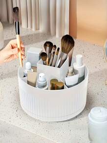 1 pezzo Supporto rotante da scrivania per pennelli cosmetici, per conservare ombretti, rossetti e pennelli, facile accesso a piccoli strumenti, matite per sopracciglia, rasoi, articoli di cartoleria per ufficio, ecc. È un supporto rotante multifunzionale per uso domestico e organizzazione di cosmetici, ottimo come accessorio o regalo divertente. Per vacanze al mare, collezione bagno, collezione camera da letto, grande capacità