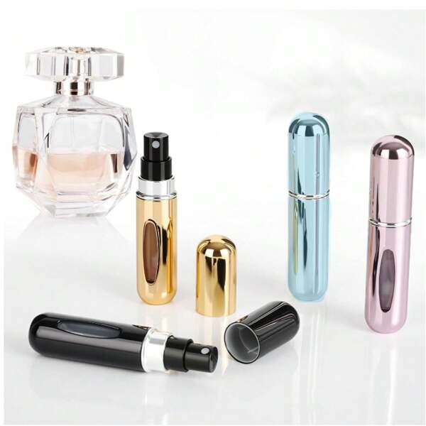 4 bucăți portabil 5 ml mini sticlă cu pulverizator de parfum, sticlă reutilizabilă cu spray de parfum, cutie cu pompă de parfum, sticlă de parfum goală potrivită pentru călătorii și ieșiri