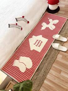 1 Pc Luxury Imitation Cashmere Rug, Elegant And Comfortable Bedside Decoration, Soft And Fluffy Rug, Perfect For Modern Bedroom Decoration, Home Decoration Rug, Easy To Clean, Holiday Decoration