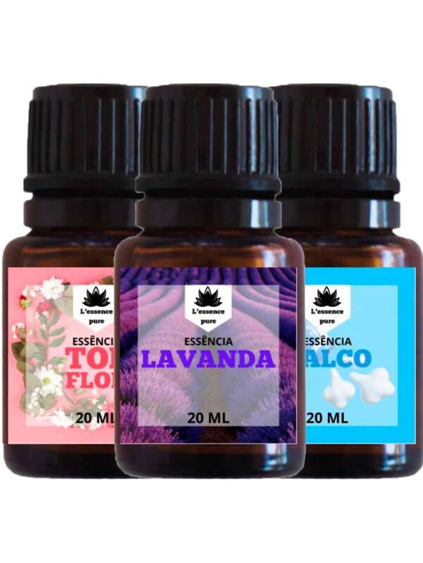 Kit Com 03 Essências para Umidificador de Ar, 20ml, Aromáticas, Difusor e Aromatizador, +10 Fragrâncias