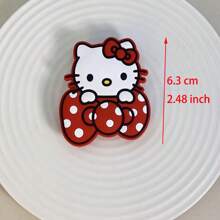 Sanrio Hello Kitty Oversized Bow Cartoon Pattern Portable Foldable Smartphone Stand & Desktop Holder With Decorative Sanrio Accessories, Suitable For Mobile Devices Compatible With IPhone, Android Phone, Gift For Birthday, Family, Friends Push-Pull Phone Grip, Phone Holder, Phone Accessories