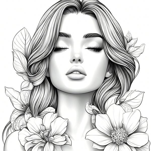 High-End Fashion Innovative Upgraded Coloring Book: 20 Thick Single-Sided Pages, 1 Book - Flower And Beautiful Fantasy Painting, Suitable For Halloween, Thanksgiving, Christmas And Other Holiday Party Gifts - An Excellent Holiday Party Gift,Back To School,School Supplies