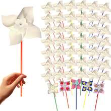 DIY Pinwheels Craft For Kids 10/20 Pcs Color Your Own White Pinwheels, Bulk Summer Spring Easter Craft Kit For Boys & Girls, Arts And Craft Party Activity(Color Random) - Multicolor - View 3