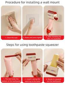 1/2/4 piezas Exprimidor de pasta de dientes lindo de dopamina, Exprimidor de pasta de dientes flojo, Exprimidor manual de pasta de dientes de limpiador facial para inodoro