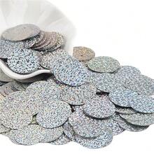 60颗（20克）30毫米圆形散装亮片，塑料圆形亮片，直径3厘米，孔径1毫米，彩色亮片，适用于珠宝制作、DIY剪贴簿、缝纫工艺 - 彩色 - 查看 15