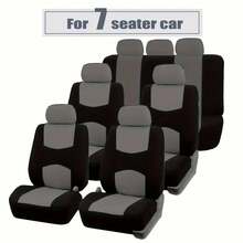 Juego de 13 fundas universales para asientos de coche, de tela roja, aptas para SUV y sedanes de 7 asientos, accesorios y decoración para hombres y mujeres - Unitalla - Ver 11