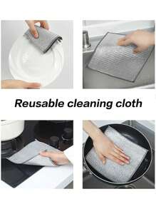 30pcs Multipurpose Steel Wool Cleaning Pads, Scratch-Resistant Scouring Pads For Cookware, Double-Layer Steel Wool Cleaning Cloth For Tableware, Time-Saving Kitchen Wet Wipes Cleaning Mat