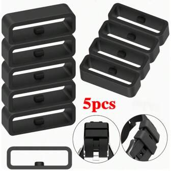 5件装表带固定环表带扣18/20/22MM橡胶圈扣手表智能运动硅胶配件替换表带表环零件适用于大多数手表