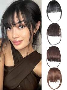 Invisible Bangs Hairpieces, Lightweight Front Bangs Clip-On Fake Hairpieces With Sideburns - Multicolor - View 4