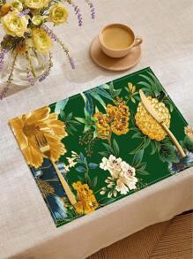 1/4 pièces Dessous de plat en lin bohème coloré, accessoires de cuisine à motif floral, dessous de plat élégants résistants à la pollution, conviennent pour la maison, la salle à manger, la décoration de restaurant