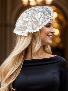 1 قطعة طرحة عروس بوهيمية مزخرفة بالزهور، إكسسوار ديكور للصلاة في الكنيسة للنساء، ملابس خريفية للنساء