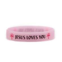 1pc Slogan Print Glow-In-The-Dark Silicone Couple Bracelet - Silicone Bracelet - View 7