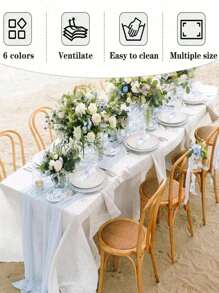 1/4pcs Disposable Party Tablecloth, PEVA Material, White Color, For Birthday, Dessert, Family Gathering, Party Decoration, Christmas, Mother's Day, Graduation