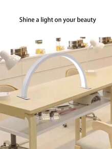 1PC 14inch/20inch White/Pink Acrylic Nail Fill Light, Half Round Nail And Beauty Fill Light Table Lamp, LED Lighting Table Lamp, USB Power Supply, Suitable For Commercial Nail Lighting, Beauty Fill Light