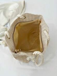 2025新款乡村风多用途女士单肩包休闲大容量托特包编织草编包沙滩包休闲风