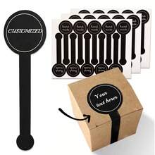 [Custom] 1 Customizable Packaging Seal Sticker, Suitable For Popcorn, Cake Boxes, Baking, Black Matte Polka Dot Seal Sticker,Graphic Print - Black - View 1