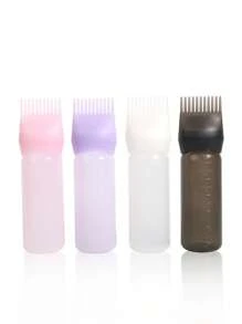1 pieza Botella para coloración del cabello con peine, botella para tinte de cabello, aplicador de botella para peluquería y uso en el hogar
