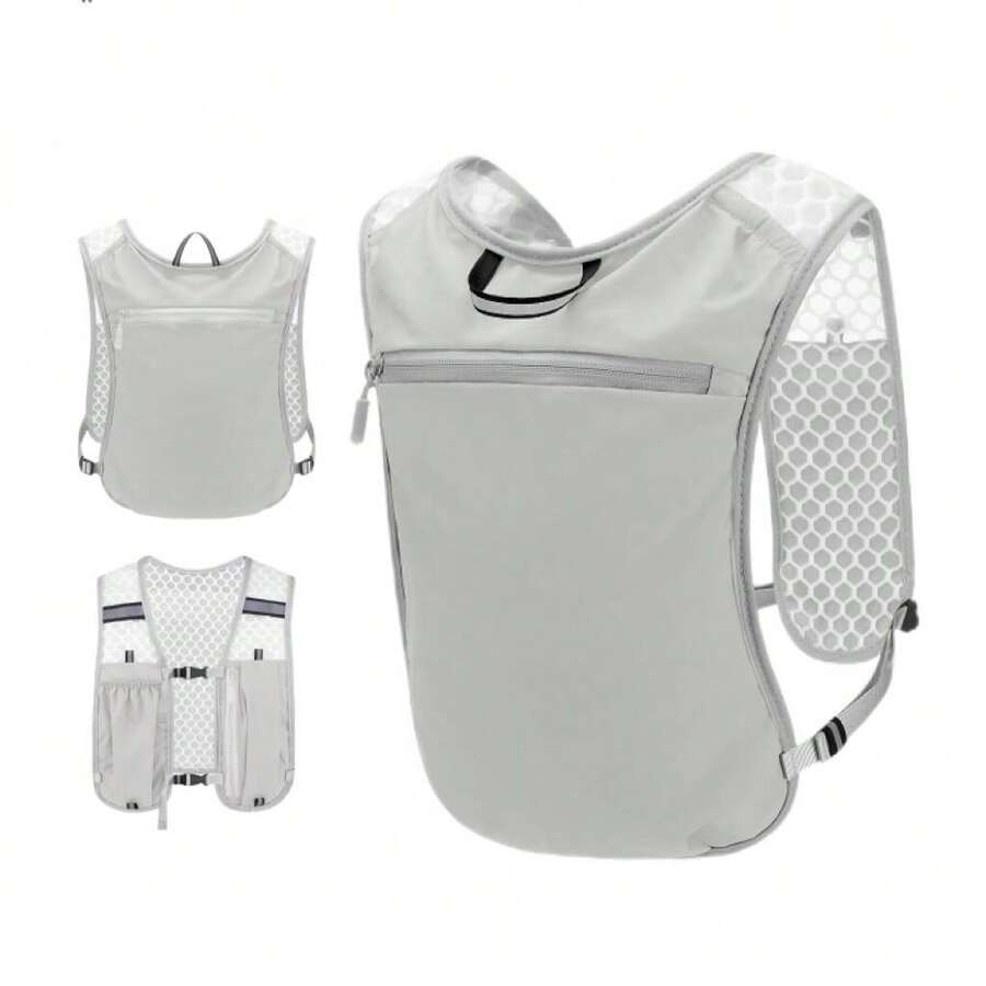 Outdoor Running Vest Backpack, Unisex Lightweight Hydration Backpack With Reflective Design, Water Bladder, Adjustable Shoulder Straps, And Multiple Pockets, Foldable And Breathable For Running, Hiking, Cycling And Marathon - Multicolor - View 1