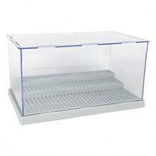 Building Blocks Mini Figure Display Cabinet Compatible With Stackable Without Assembling A Clear Dust Case