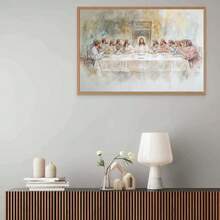 1pc,Wall Arts,Religion Posters,The Last Supper,Modern Christian Art,Bible Wall Paintings,Jesus Prints,Catholic Art,Jesus Paintings,Christian Prints,Jesus Pictures,Unframed ,Wall Art With Frame - Multicolor - View 3