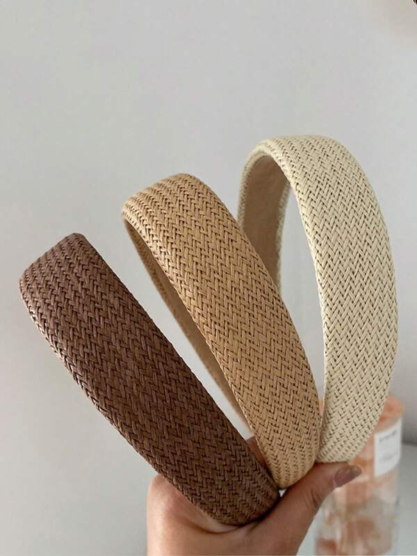 Diadema trenzada de unicolor minimalista, aro para el cabello versátil para uso al aire libre, diadema para mujeres, accesorios para el cabello