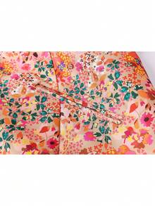 Zhen Ai Plus Size Women's Elegant Tie-Dye Floral Print Strapless Mini Dress, Suitable For Daily Wear, Outdoor, Dating, Afternoon Tea, Vacation, Graduation, Party Dress, For Cocktail - Multicolor - View 4