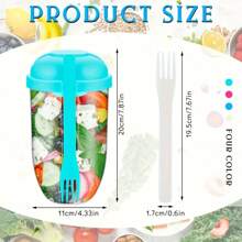 2pack,1000ml/33.8oz, Salad Cup, Salad Shaker, Plastic Healthy Salad Container (With Fork), Salad Dressing Rack, Picnic Lunch Breakfast Salad Cup, Kitchen Supplies, Kitchen Gadgets, Back To School Supplies 1000ml/33.8oz