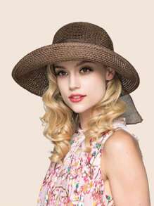 1 Peça Chapéu de Praia Fashionista Multicolorido com Laço para Mulheres, Chapéu Balde Dobrável para Proteção UV no Verão, Sombreamento