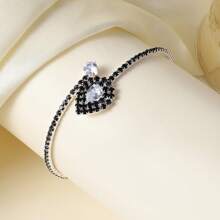 1 Stück Kubischem Zirkonia Dekor, Manschettenarmreif Kupfer Schmuck