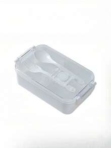 1pc 450ml Portable Lunch Box With Flatware, Japanese Style , Office School Bento Box For Adults Kids ,Kitchen,Christmas - Multicolor - View 9