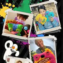 ZURU 青蛙实验室外星人系列，约9英寸创意毛绒公仔，可爱怪兽，奇特牙齿，滑稽丑陋成人趣味玩偶，生日礼物收藏品 - Oogah Boogah(Color Mixing) - 查看 5