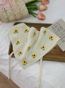 1 Stück französischer Dopamin-Ditsy-Blumenmuster-Bandana-Haarreif, ländlicher Sommerstil Kopftuch für Frauen, ästhetischer kleiner Gänseblümchen Haaraccessoire für Strandfotoshootings, Frühling/Herbst, Haaraccessoire